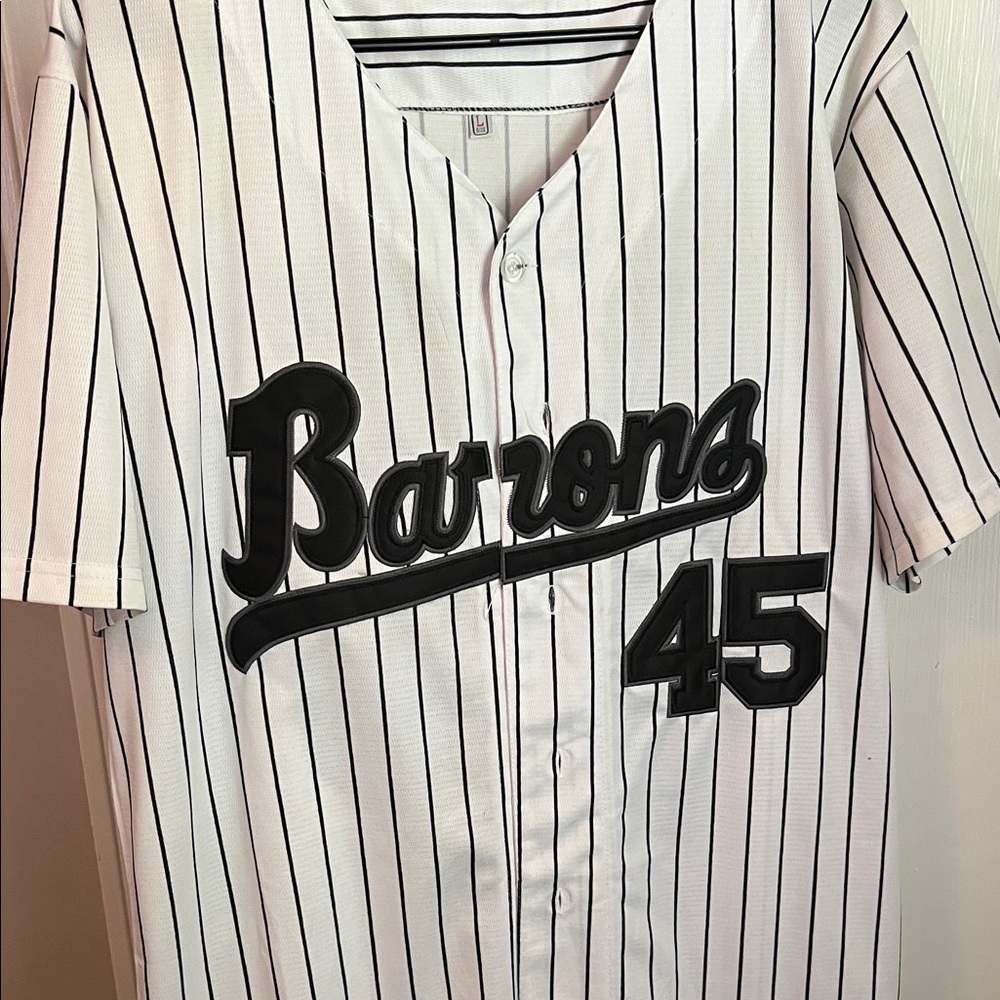 Michael Jordan Barons #45 pinstripe baseball jersey